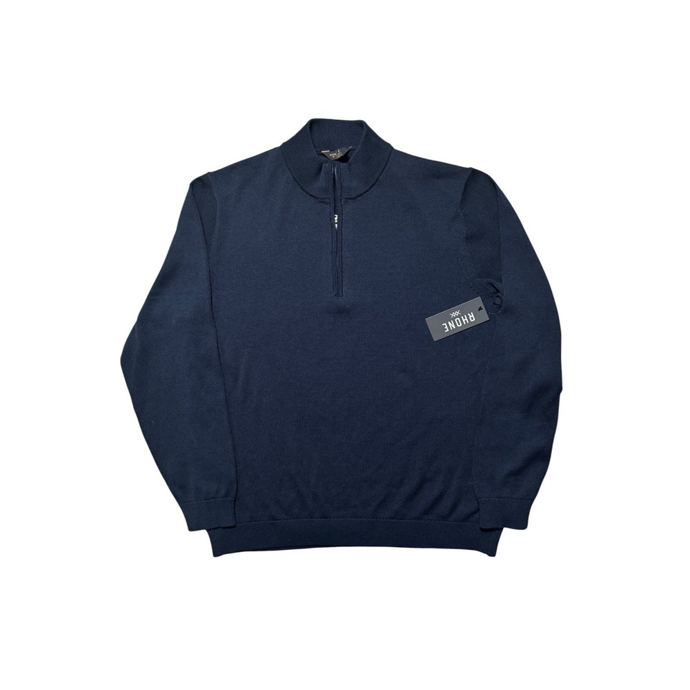 Rhone Commuter 1/4 Quarter Zip Sweater Waffle Knit Size Large Navy NWT